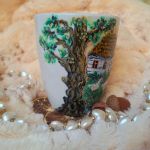 Wiejskie klimaty Wiejski kubek z gąskami ręcznie malowany 300 ml. - ręcznie malowane