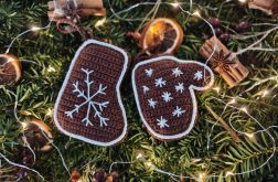 Skarpeta i rękawica Mikołaja - szydełkowe pierniczki