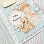 Kartka na narodziny chłopca/synka/dziecka - Kwiatuszki z foamiranu