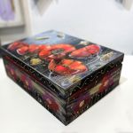 Szkatułka "maki 4 na czarnym " - 