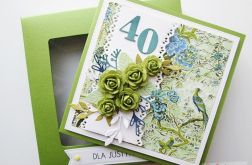 Kartka URODZINOWA zielone róże