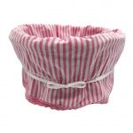 Koszyk Wiklinowy z Materiałową Wkładką Rękodzieło 24x13 cm Różowy  - 