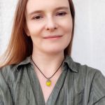 Miodowy w siateczce - wisior M - biżuteria boho
