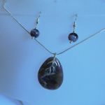 Ametyst naturalny i srebro, komplet biżuterii - 