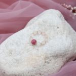 Pierścionek Candy - kwarc różowy, jadeit - dtyjdtj