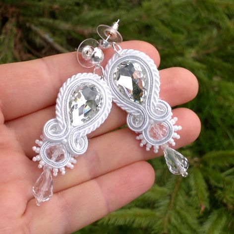 Kolczyki Biel, Srebro & Kryształy