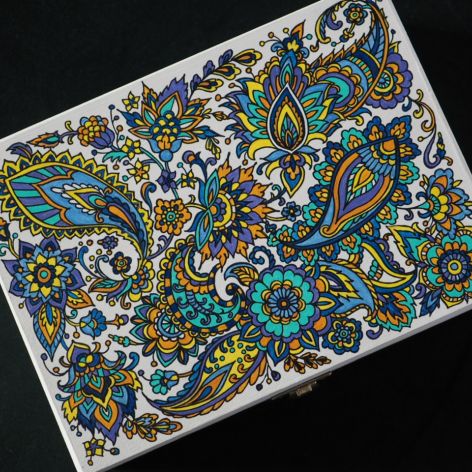 Herbaciarka organizer pudełko szkatułka PAISLEY