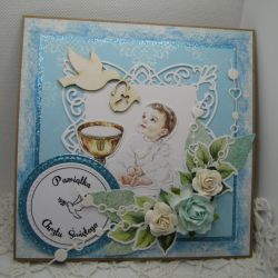 Kartka na chrzest dla chłopca w pudełku 02