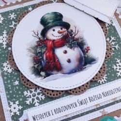 Kartka świąteczna z uroczym bałwankiem