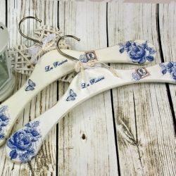 komplet wieszaków -blue roses
