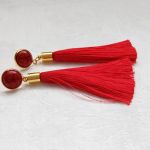 Sztyfty kolczyki z Chwostem Bordowe lub Czerwone - 