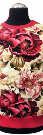 Bluza damska kwiaty bordo