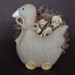 Lniana gąska na drewnianych "wrotkach" - 