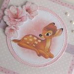 Kartka urodzinowa ręcznie robiona roczek, urodziny Bambi - Kartka urodzinowa ręcznie robiona roczek, urodziny Bambi