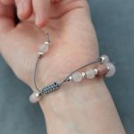 Rodonit, Kryształ górski, Hematyt, Serduszko - Sznurek