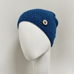 Czapka przejściowa cienka beanie smerf bawełna 27