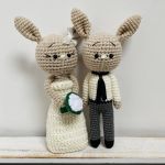 Młoda para króliczki szydełkowe prezent ślubny 4 - maskotki ślubne