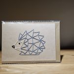 Kartka okolicznościowa - haftowana - jeż - Kartka okolicznościowa - handmade - ręcznie robiona haftowana - jeż