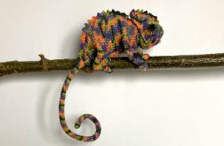 Kameleon szydełkowy wielokolorowy