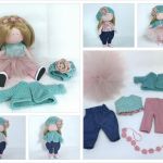 Lalka w wiosennym berecie - Spodnie i spódnica dla lalki