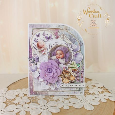 Piękna kartka z okazji narodzin "Violet Baby"
