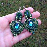 Kolczyki Zielone, Złote - 