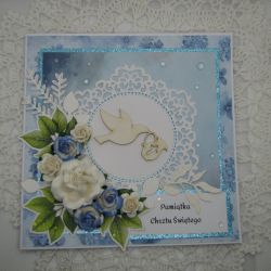 Kartka na chrzest dla chłopca w pudełku 03