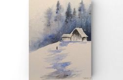 Zima-akwarela formatu A5