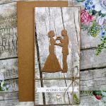 Kartka ślubna z motywem drewna 08 - kartka z okazji ślubu