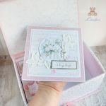 Pudełko wspomnień chrzest roczek "Rose"GOTOWE - 