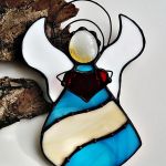 Zawieszka Błękitny Anioł Tiffany - z ozdobnym szklanym oczkiem