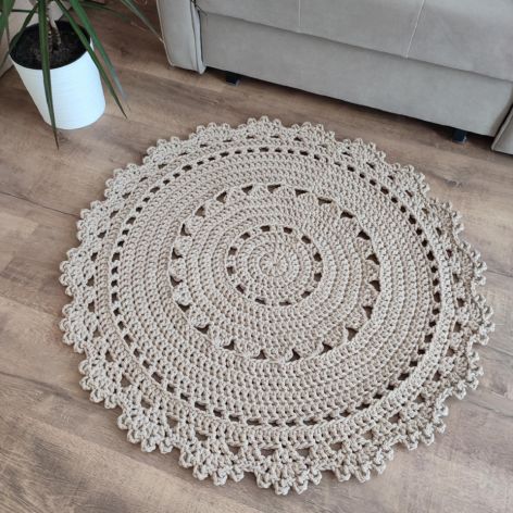 Dywan szydełkowy ze sznurka okrągły 90cm