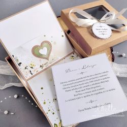 Kartka ślubna w pudełku eco rustykalna
