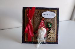 Kartka na Boże Narodzenie czerwony skrzacik