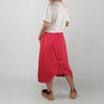 Spódnica asymetryczna bombka malinowa - 