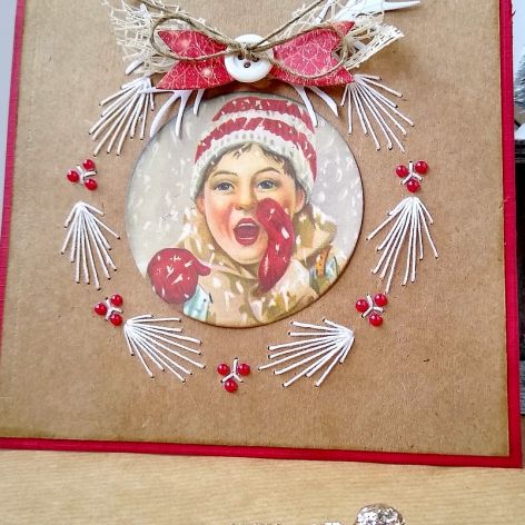 Kartka świąteczna z haftem