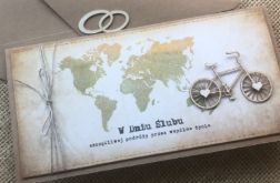 129,kartka na ślub w szczęśliwą podróż z rowerem