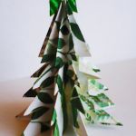 Choinka z papieru w liście - 