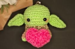 Dziecko Yoda walentynka amigurumi