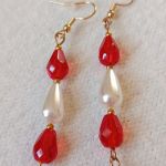 Klasyczne, czerwone, szyfonowe kolczyki - Klasyczne, czerwone, szyfonowe kolczyki