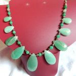 Zielony awenturyn, kamień szczęścia, elegancka, wytworna kolia, naszyjnik - 