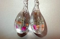 Łzy lata - kolczyki z żywicy i srebra