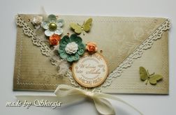 Kopertówka z okazji ślubu-' pomarańczowe retro''