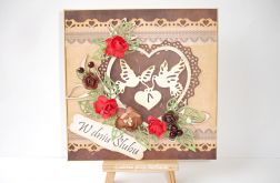 Kartka ślubna w kolorach jesieni