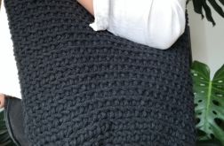 Torebka damska,na ramię, koszyk ze sznurka,grafitowa.