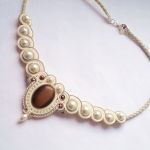 Naszyjnik - kolia Krem & Beż - 