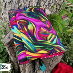 Otulacz / etui na książkę ~ ebru kolorowe