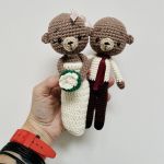 Prezent ślubny misie szydełkowa młoda para - prezent ślubny