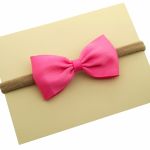 Opaska elastyczna różowa kokardka Grażynka - Opaska dla dziewczynki