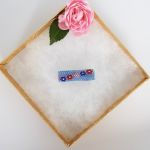 Pierścionek kwiatowy lodowy błękit - Delikatny pierścionek